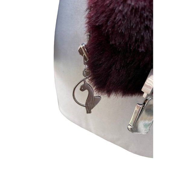 Vintage Baby Phat Faux Fur Vest Dark Red/Black Women's Size Medium Y2K - Picture 7 of 10